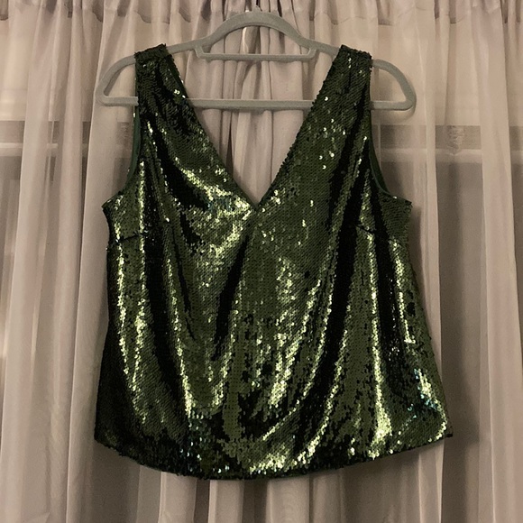 ASOS Tops - ASOS Green Sequin Tank (NWT)